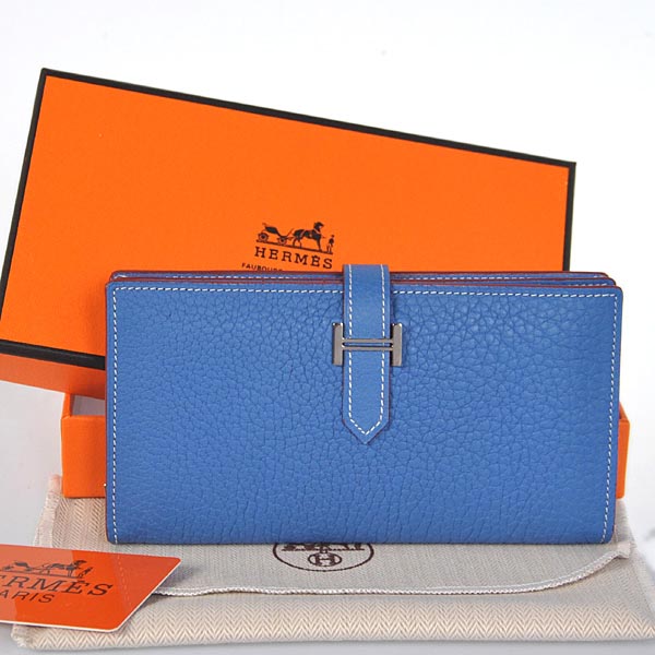 208 Hermes 2 snodata portafoglio in pelle originale in Turchia Blue